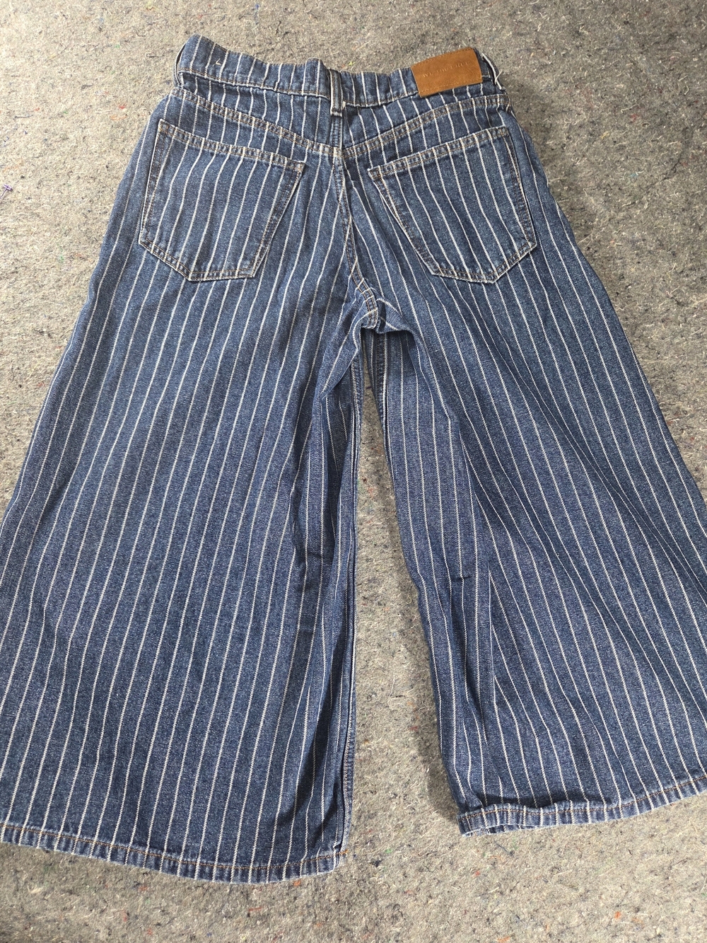 Free People We The Free Earn Your Stripes Wide Leg Jeans 27 Blue Pinstripe